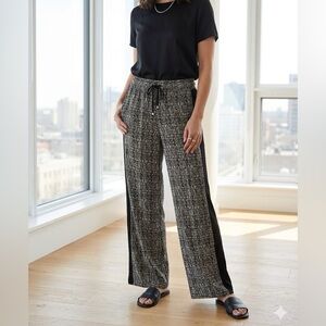 Kenar Black & White Abstract Wide Leg Tuxedo Stripe Pants - Size XS